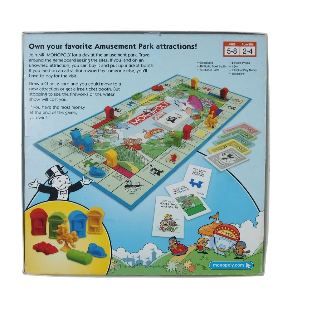 Monopoly Junior Board Game 2-4 Players‎ Ages 5-8 Complete Set Family Fun